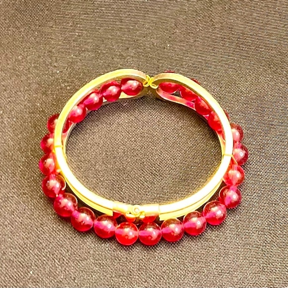 Beaded Hinged Bracelet VTG Handmade?Boho Hippie Hippy High Middle School Friends - Picture 1 of 12